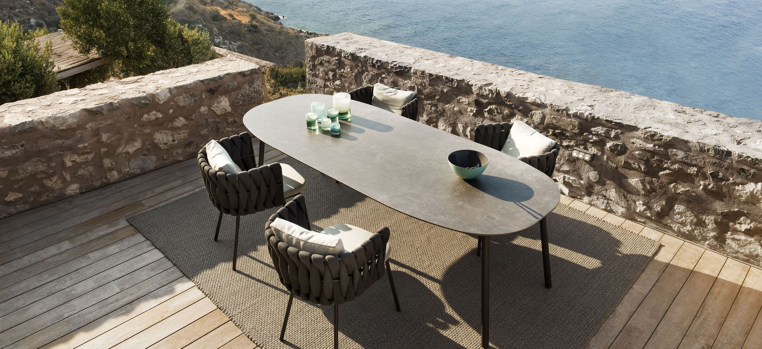 Tosca armchairs and table by Monica Armani for Tribù