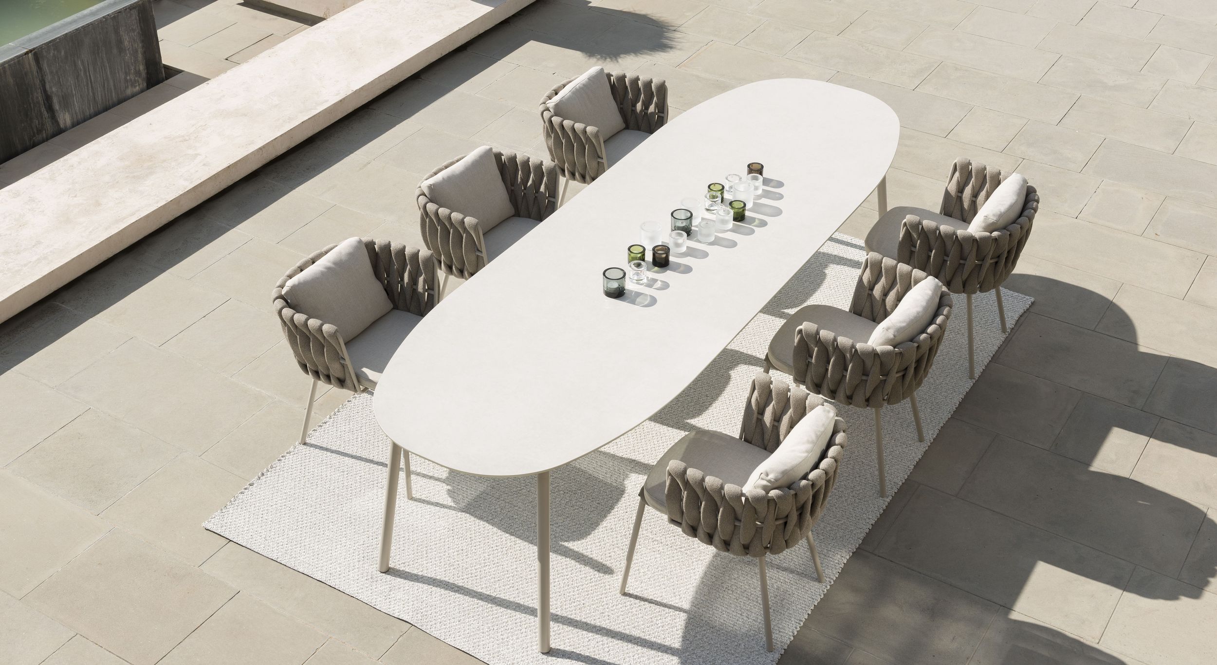 Tosca armchairs and table by Monica Armani for Tribù