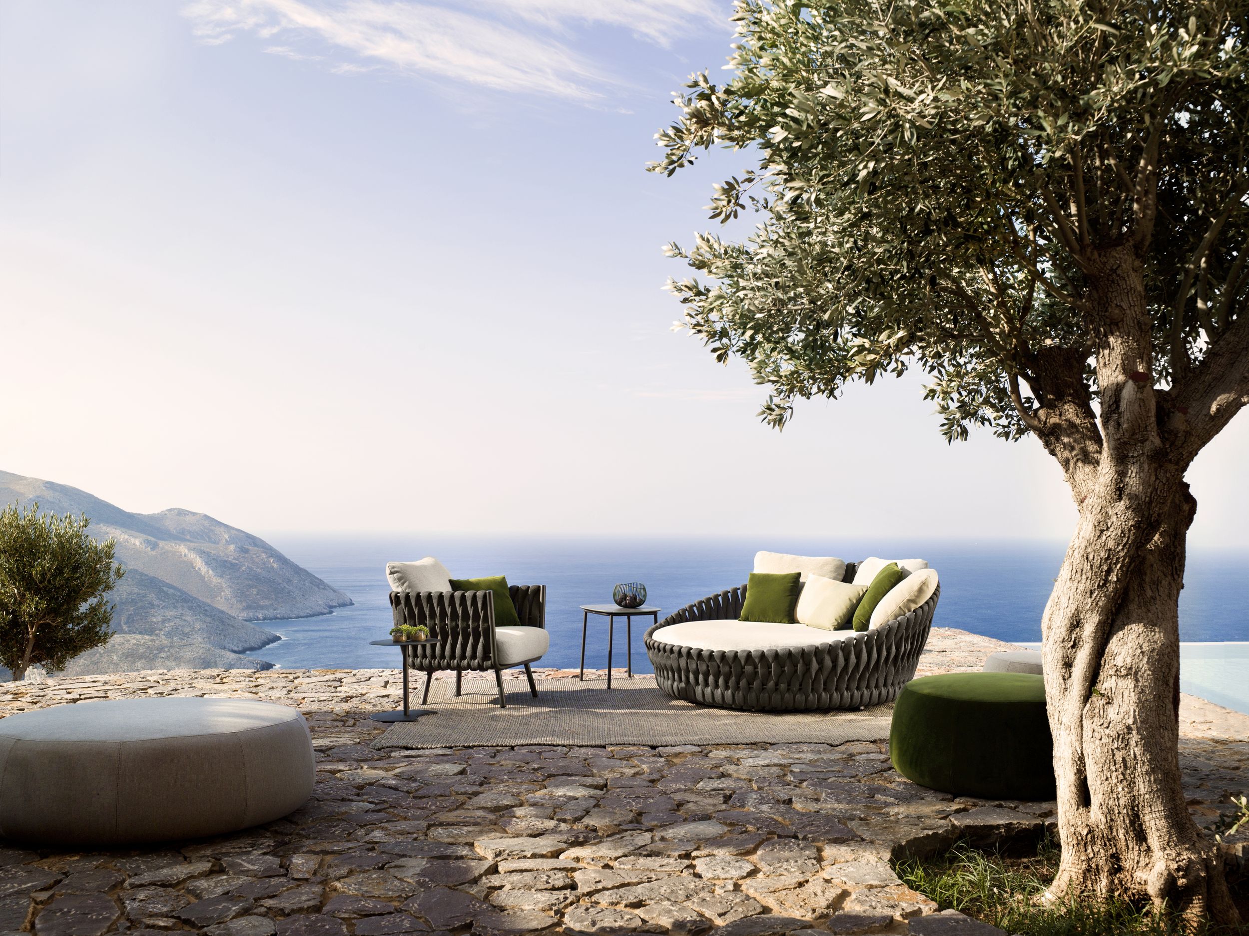 Tosca daybed and armchair by Monica Armani for Tribù