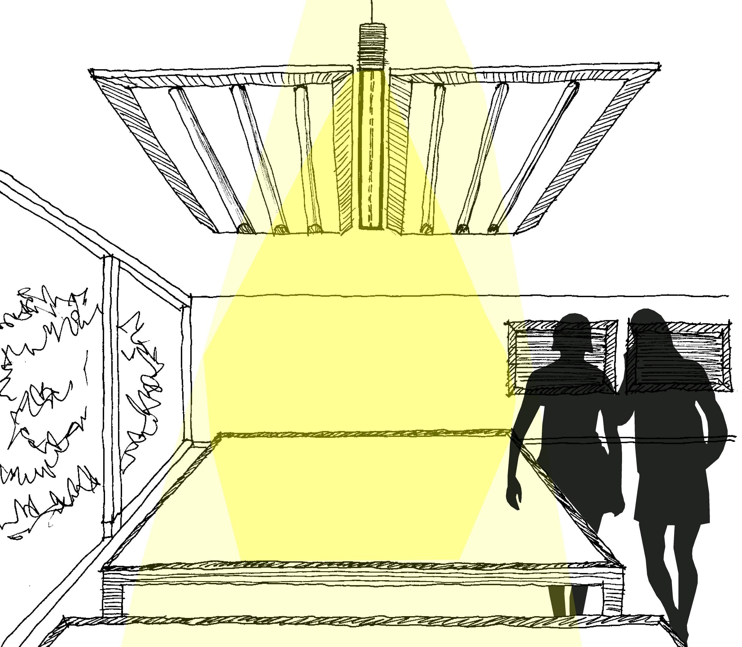Diade lighting and sound absorption system - Sketch - Monica Armani for Luceplan